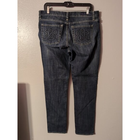Rock Republic Berlin Women's Blue Dark Wash Denim Jeans Size 14 Skinny - Picture 4 of 9